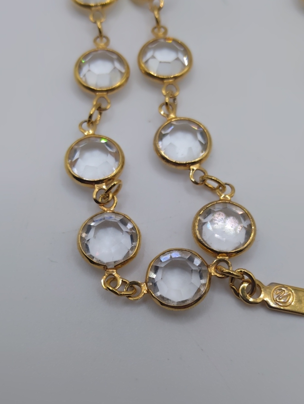 Swarovski Clear Crystal Long Necklace, Bracelet, And Matching Clip Earrings - Picture 10 of 13